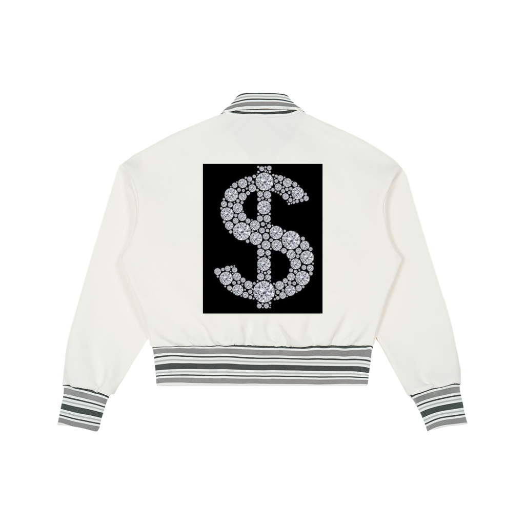 Striped Rib Collar Zip Jacket