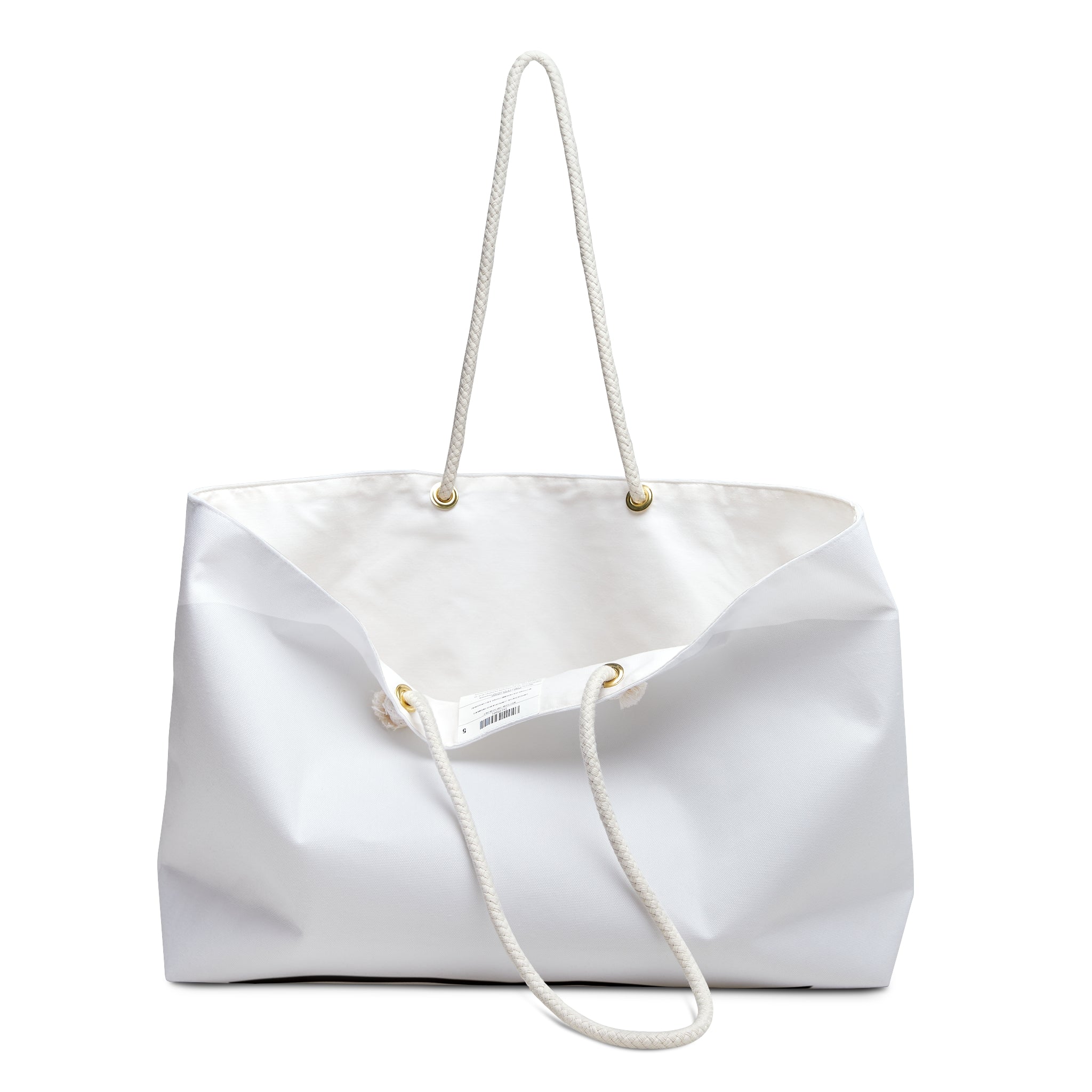White Rope-Handle Weekender Bag - Large Beach & Travel Tote