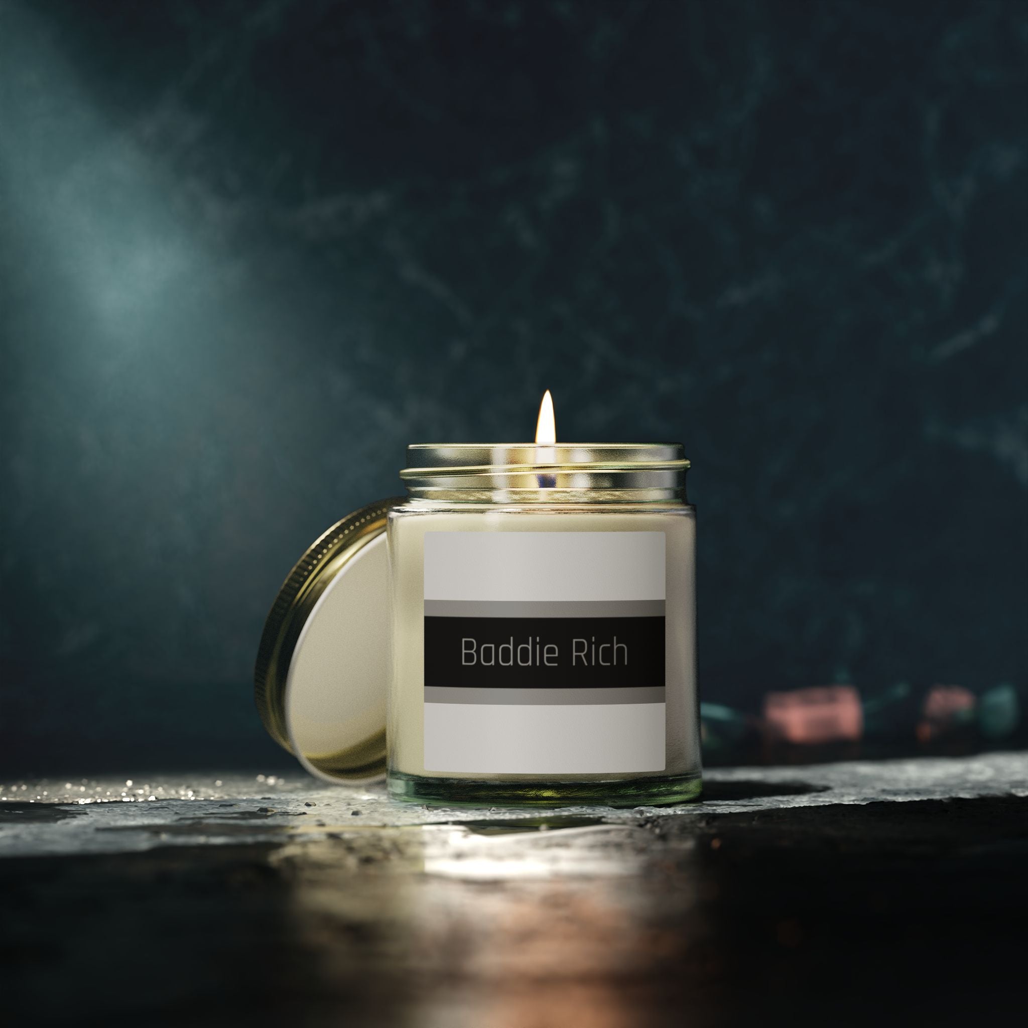 Coconut Apricot Scented Candle (4oz/9oz) — 'Baddie Rich' Jar Candle