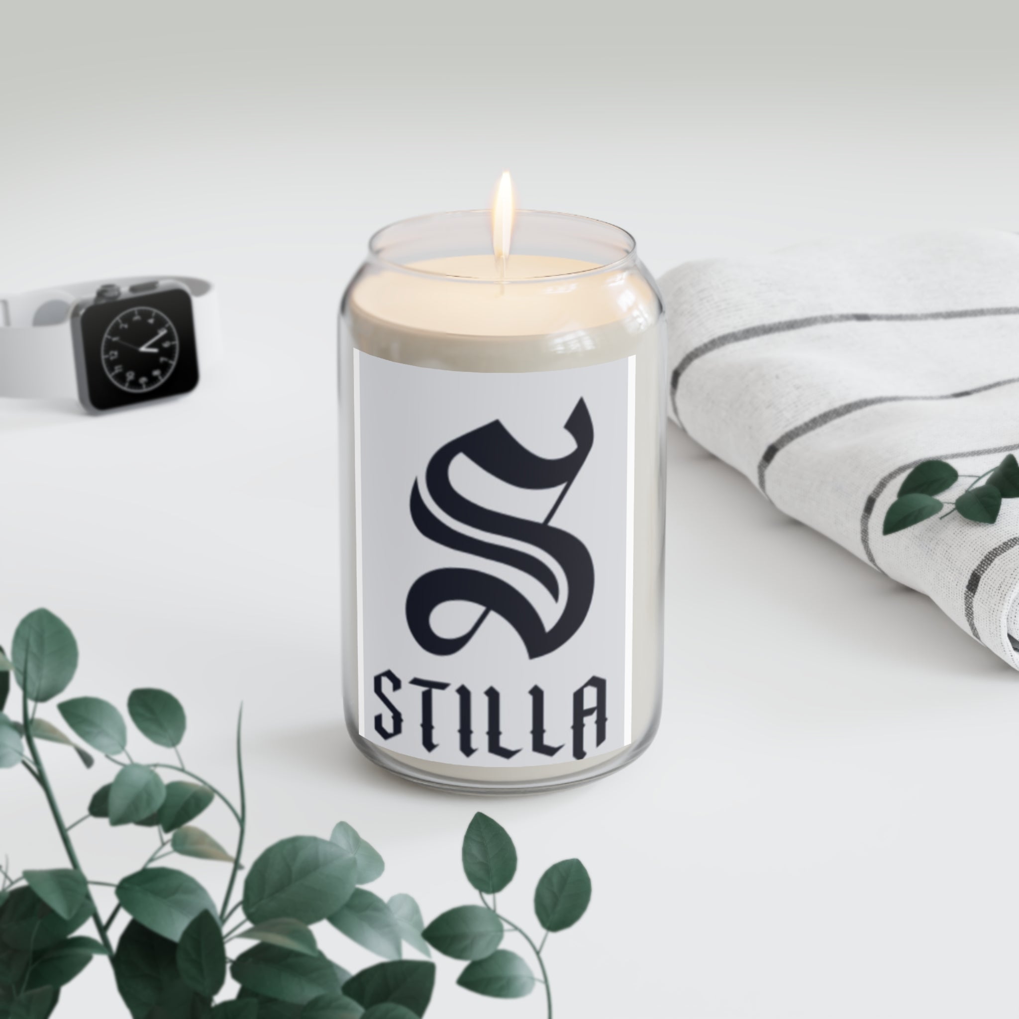 Stilla S Logo Soy Candle — 13.75 oz Scented Jar