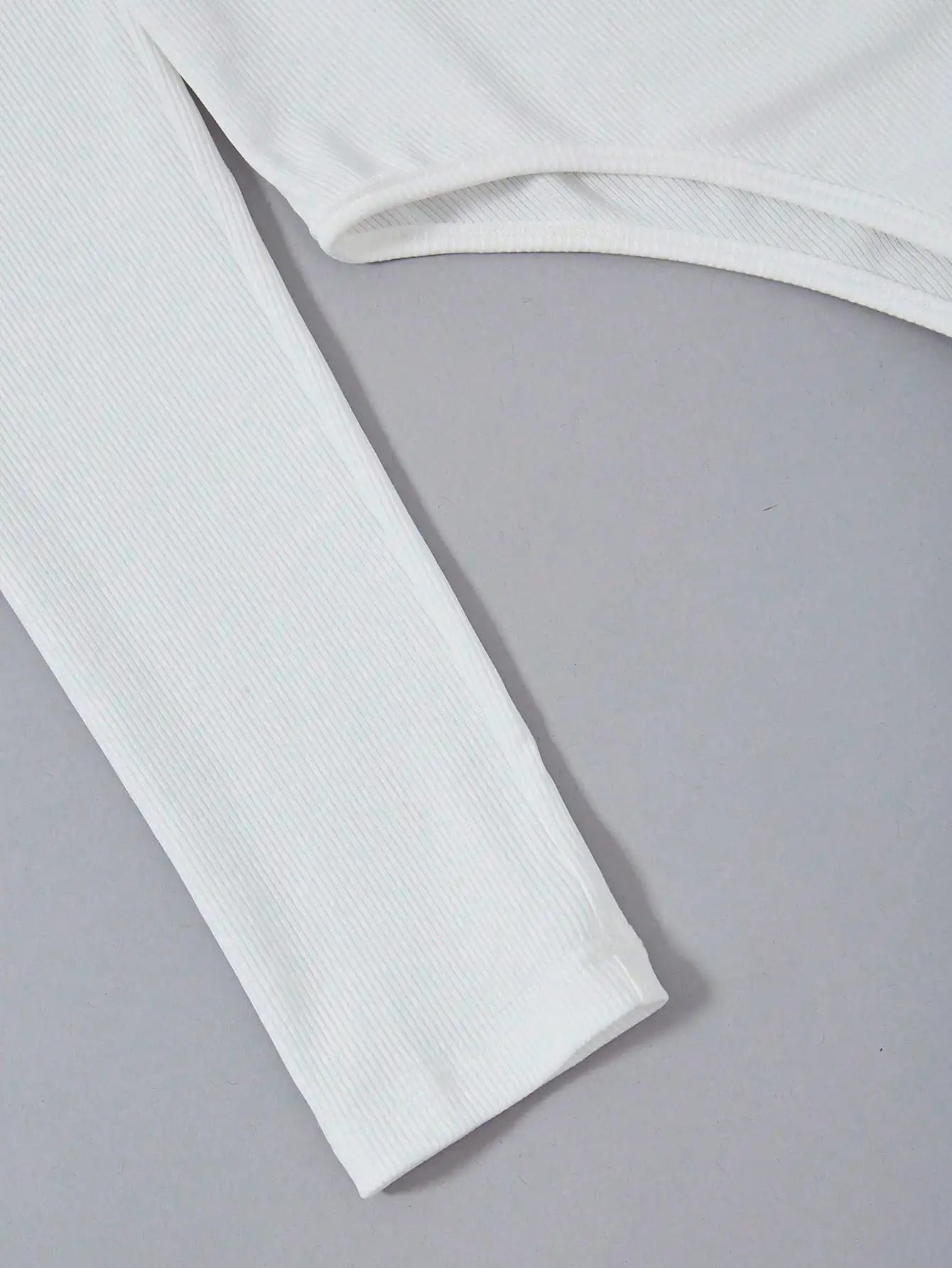 2-Piece Women's Set: White Long Sleeve Bodysuit & Black Floral Split Skirt for Casual Fall Outfits