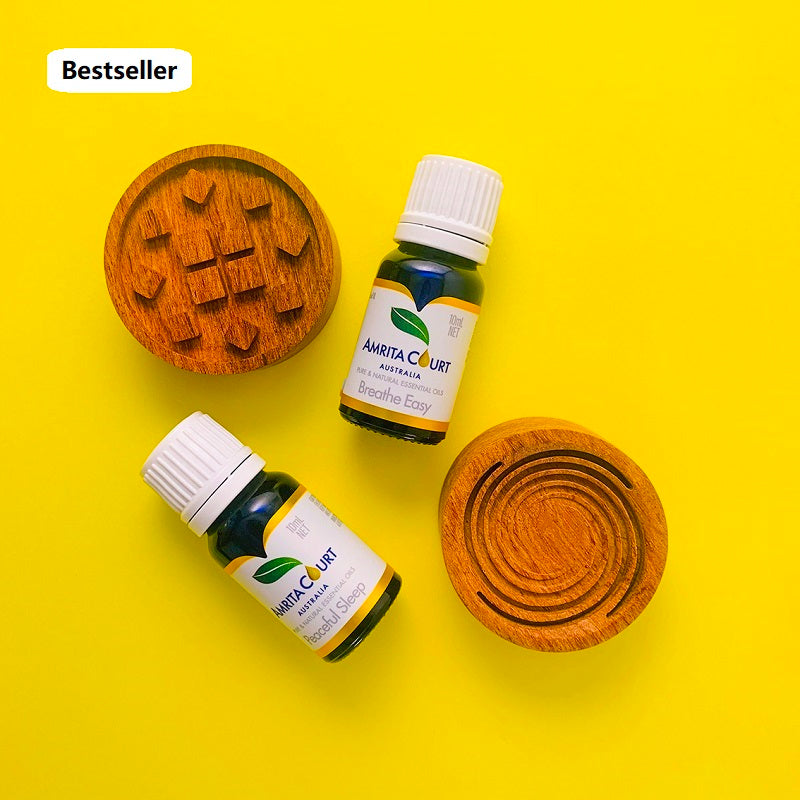 33% OFF | Best Seller 2 Wood Diffusers | Breathe Easy+Peaceful Sleep | Essential Oil Combo